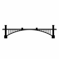 Arch bridge silhouette vector. City bridge silhouette can be used as icon, symbol or sign. Arch bridge icon vector for design of architecture, highway or city