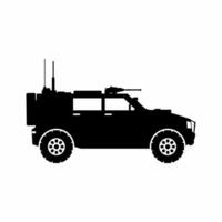 Light utility vehicle silhouette vector. Military vehicle silhouette for icon, symbol or sign. Armored vehicle symbol for military, war, conflict and patrol vector