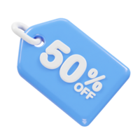 50 percent off discount sale icon 3d render illustration png