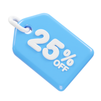 25 procent av rabatt försäljning ikon 3d framställa illustration png