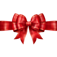 AI generated Red Ribbon Bow on isolated background.Created with Generative AI technology. png