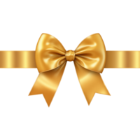 AI generated Gold Ribbon Bow on isolated background.Created with Generative AI technology. png