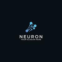 neuron brain logo icon with dots concept. vector