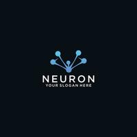 neuron brain logo icon with dots concept. vector