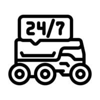 24 7 service autonomous delivery line icon vector illustration