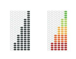 Level scale, vector. Dynamics in color vector