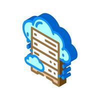 nube base de datos isométrica icono vector ilustración