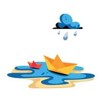 Trendy Paper Boat vector