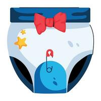 Trendy Baby Diaper vector