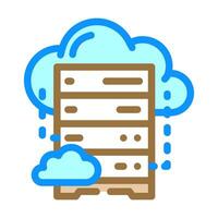 cloud database color icon vector illustration