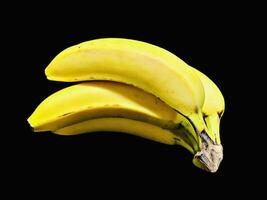 Banana bunch isolated on black background. Photos in HD quality