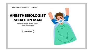 mask anesthesiologist sedation man vector