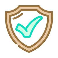 shield check mark color icon vector illustration