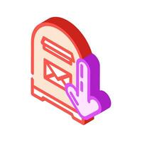 open letter box loading mailbox isometric icon vector illustration