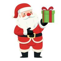 Funny Santa Claus hold box bow gift vector