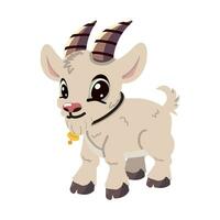 Cute goat character flat illustration vector