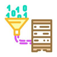 data integration database color icon vector illustration