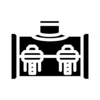 steel pipeline glyph icon vector illustration