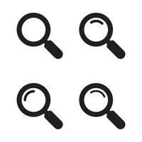 Magnifying glass icon, vector magnifier or loupe sign. Web search icon.