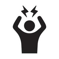 Stress nervous icon. Angry person, crazy flat style icon. Headache glyph icon. vector