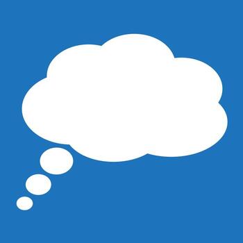 Speech or think bubble, empty communication cloud. Vector design element.