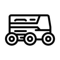 robot courier autonomous delivery line icon vector illustration