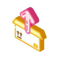 open box unpacking loading contents isometric icon vector illustration