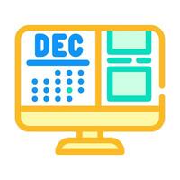 content calendar social media color icon vector illustration