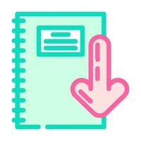 notepad download file color icon vector illustration