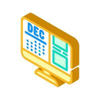 content calendar social media isometric icon vector illustration