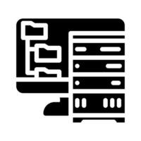 data archiving database glyph icon vector illustration