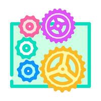 colorful gears fidget toy color icon vector illustration