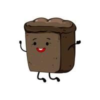 wheat bread character cartoon vector illustration