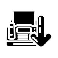 fax device download file glyph icon vector illustration