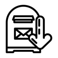 open letter box loading mailbox line icon vector illustration