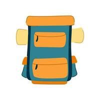 travel hiking backpack cartoon vector illustration