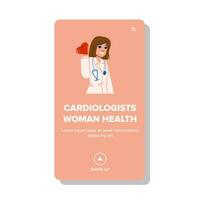 medicina cardiólogos mujer salud vector