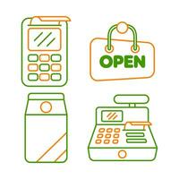 shopping objects vector illustrations set