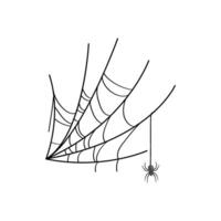 black cobweb cartoon vector illustration