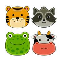 animal objects vector illustrations set