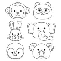 animal objects vector illustrations set