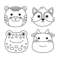 animal objects vector illustrations set