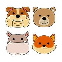 animal objects vector illustrations set