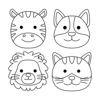 animal objetos vector ilustraciones conjunto