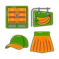 shopping objects vector illustrations set