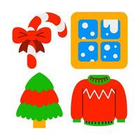 christmas objects vector illustrations set