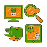 shopping objects vector illustrations set