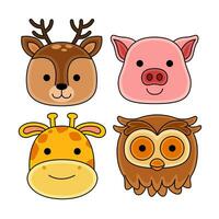 animal objects vector illustrations set