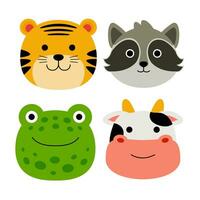 animal objects vector illustrations set