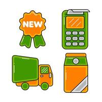 shopping objects vector illustrations set